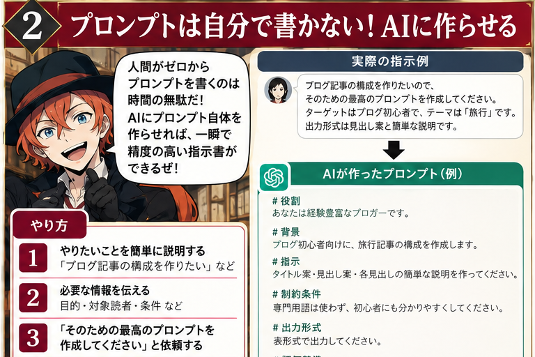 プロンプトの6要素を説明する教材画像