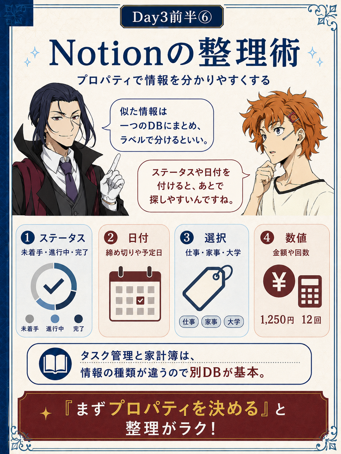 Notionのプロパティで情報を整理する方法