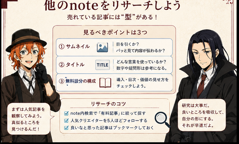 他のnoteをリサーチするときのポイント