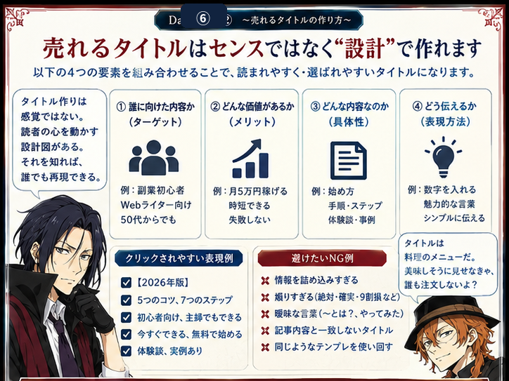 読者のメリットが伝わるタイトル設計