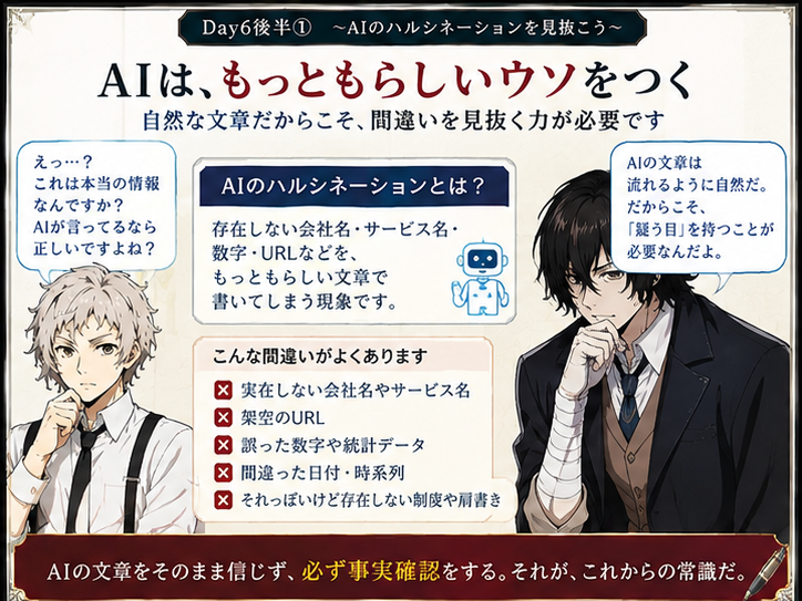 AIのハルシネーションを初心者向けに説明するカード