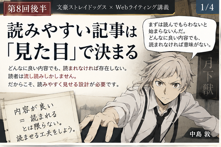 これまで書いた文章を読みやすく直す実習の導入画像