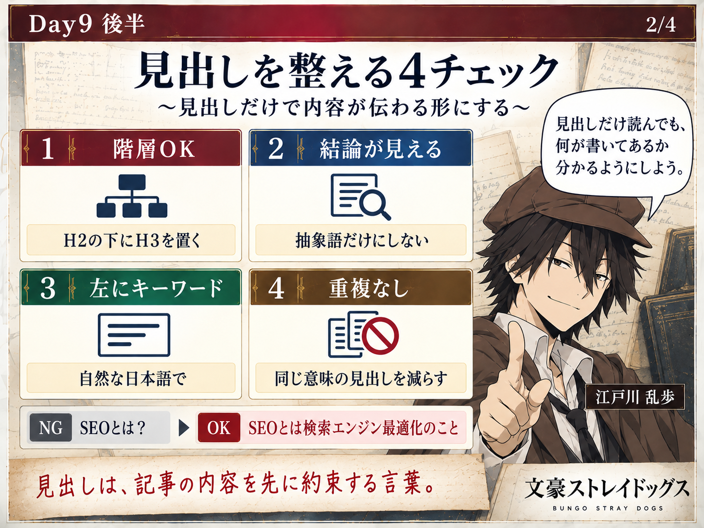 見出しを整える4チェックの画像