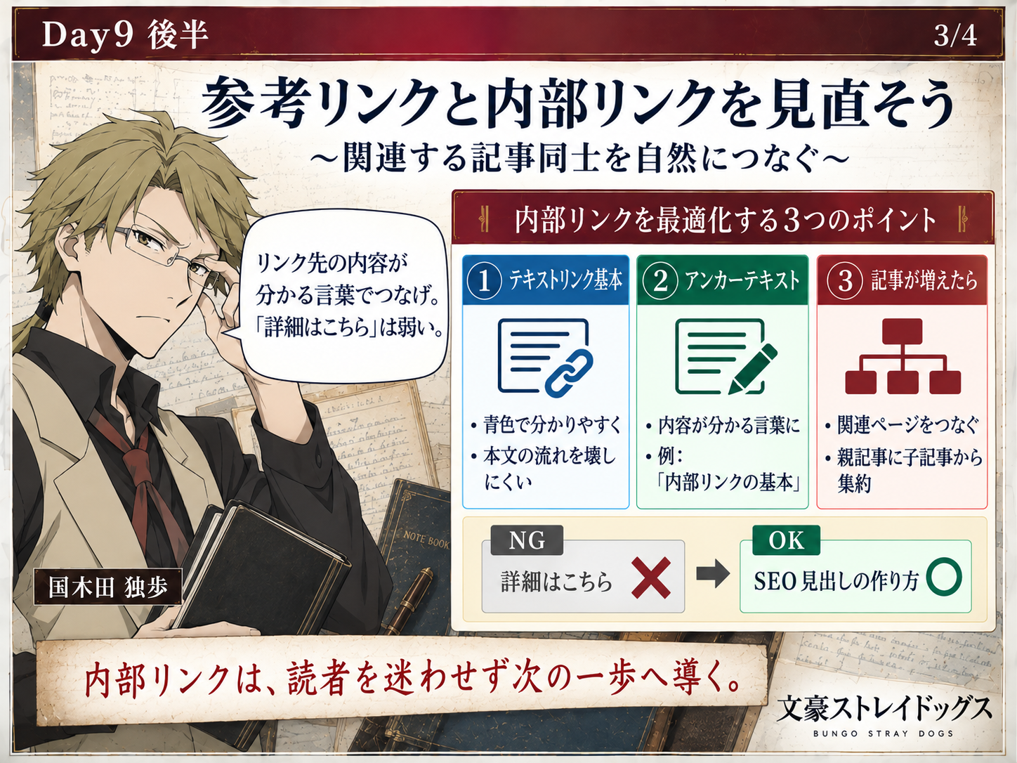 参考リンクと内部リンクを見直す教材画像