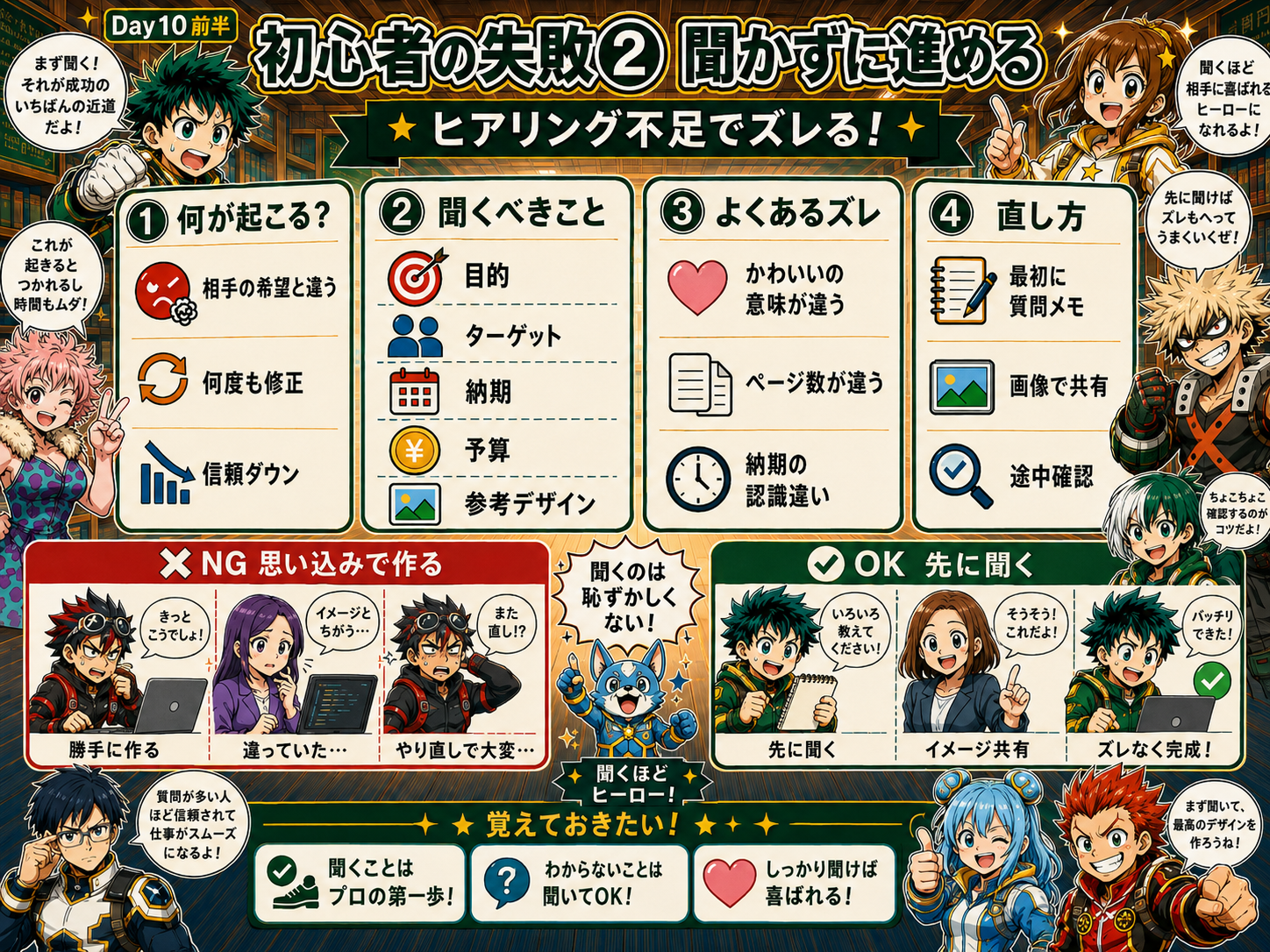 聞かずに進める失敗