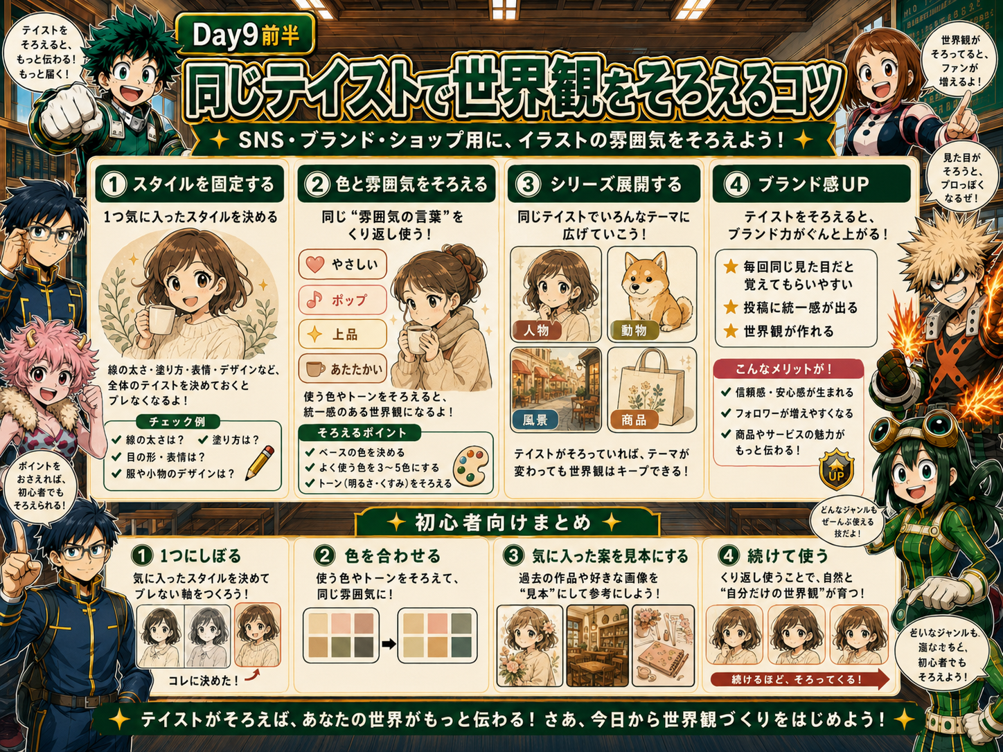 同じテイストで世界観をそろえる
